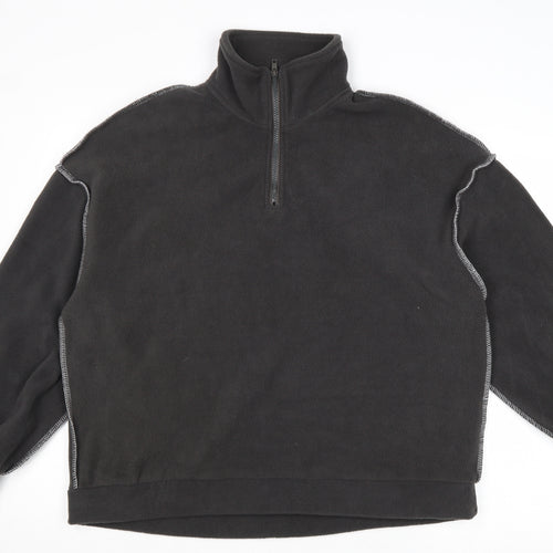 Dazy Womens Brown Polyester Pullover Sweatshirt Size S Zip