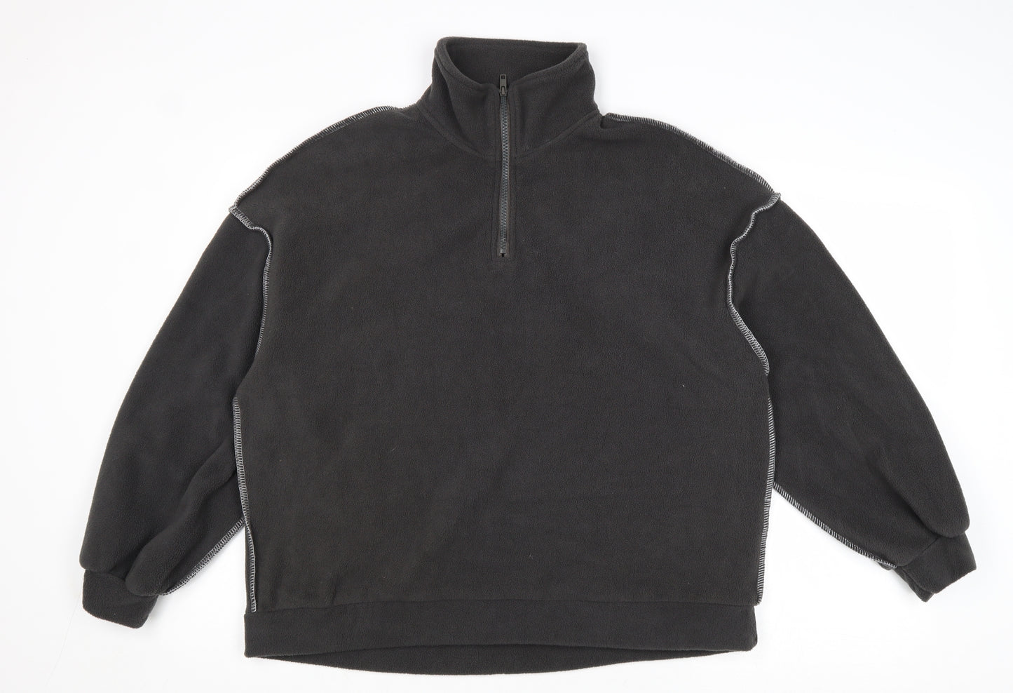 Dazy Womens Brown Polyester Pullover Sweatshirt Size S Zip