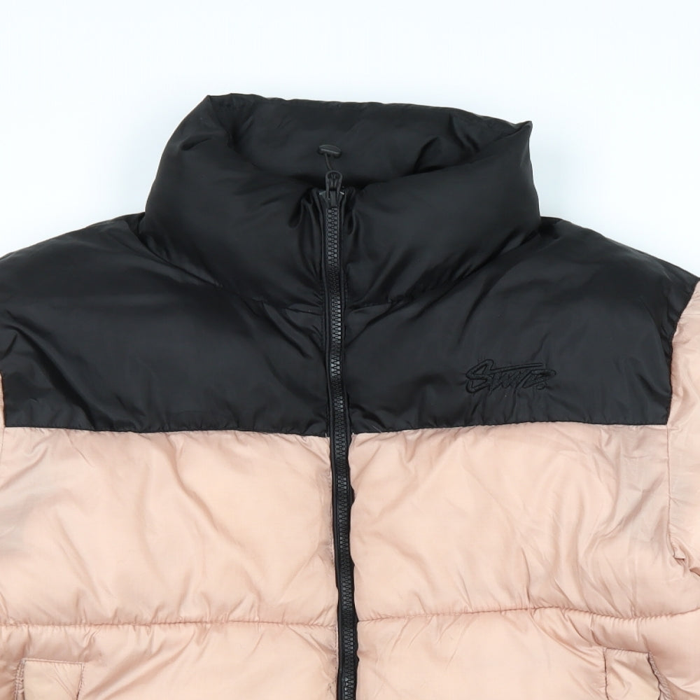Pull&Bear Womens Pink Puffer Jacket Jacket Size S Zip