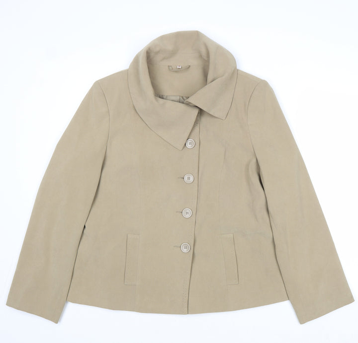 EWM Womens Brown Jacket Size 16 Button