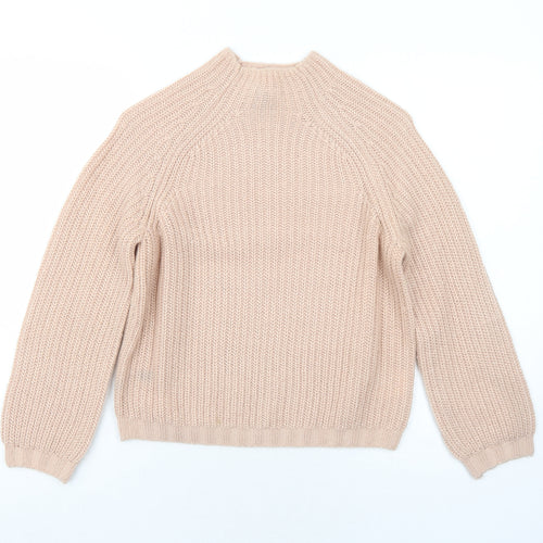 H&M Womens Pink Mock Neck Acrylic Pullover Jumper Size XS