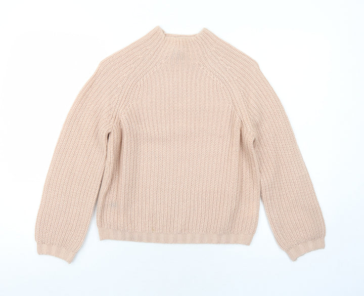 H&M Womens Pink Mock Neck Acrylic Pullover Jumper Size XS
