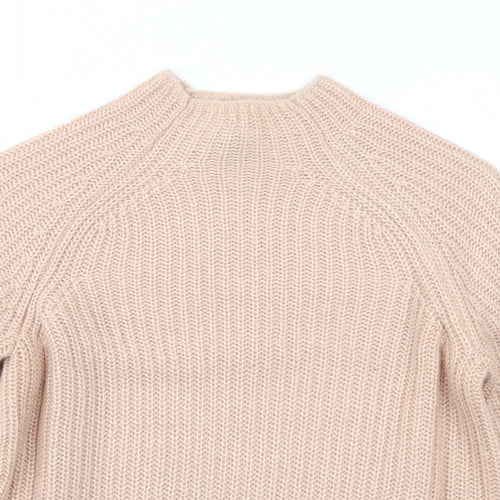 H&M Womens Pink Mock Neck Acrylic Pullover Jumper Size XS