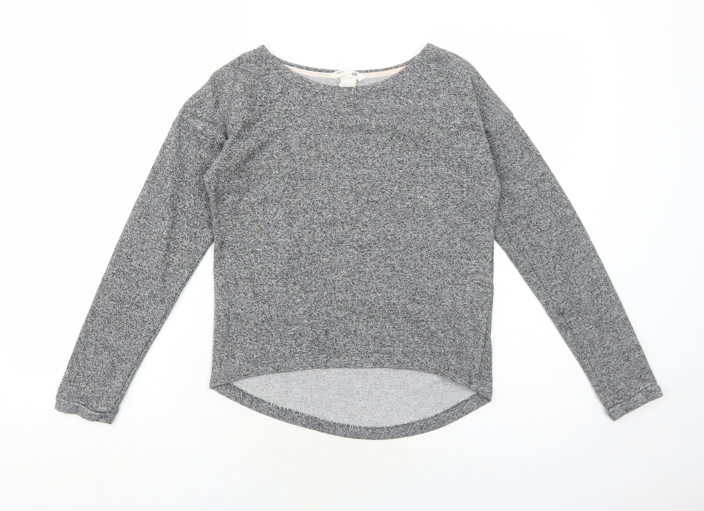 H&M Girls Grey Cotton Pullover Sweatshirt Size 10-11 Years Pullover