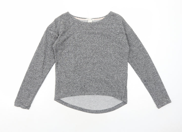 H&M Girls Grey Cotton Pullover Sweatshirt Size 10-11 Years Pullover