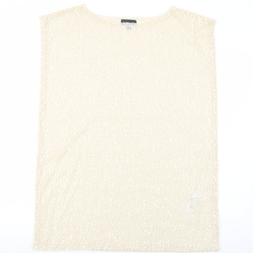 Topshop Womens Ivory Polyester Basic Tank Size 8 Round Neck
