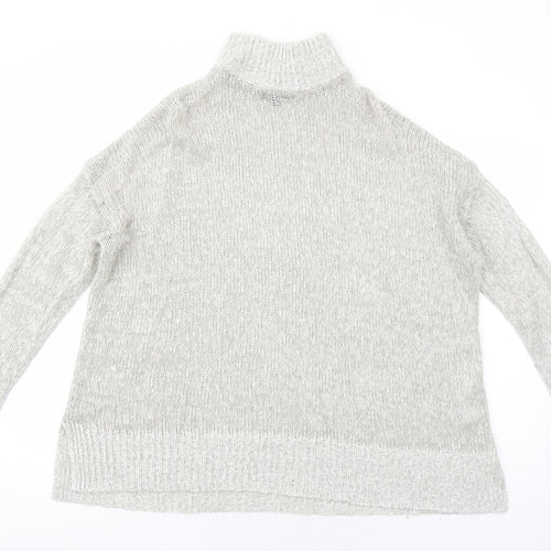 New Look Womens Grey High Neck Acrylic Pullover Jumper Size L