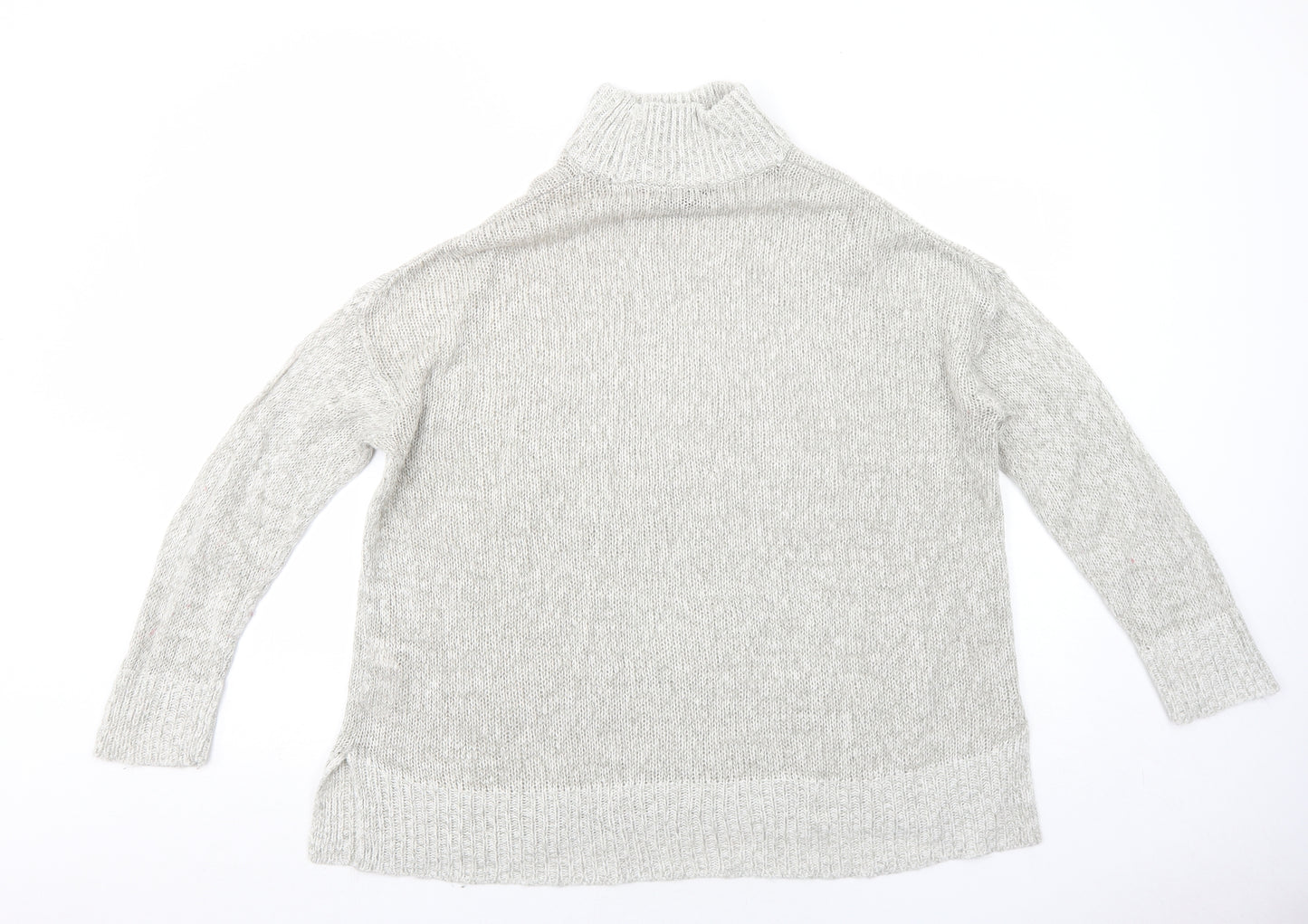 New Look Womens Grey High Neck Acrylic Pullover Jumper Size L