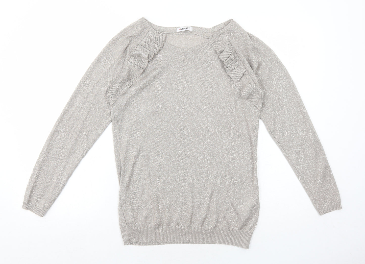 Damart Womens Beige Boat Neck Viscose Pullover Jumper Size 10