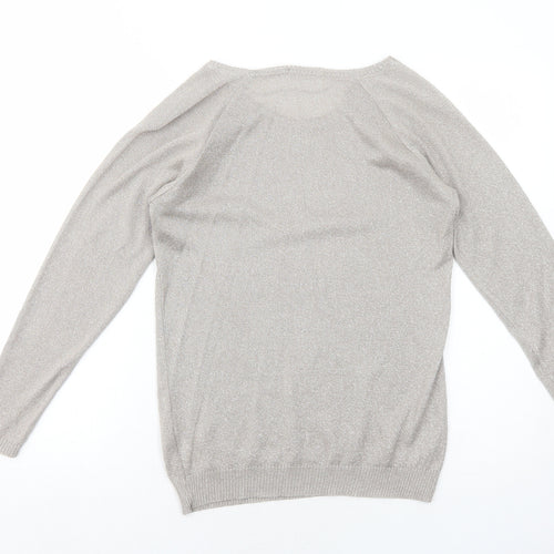 Damart Womens Beige Boat Neck Viscose Pullover Jumper Size 10