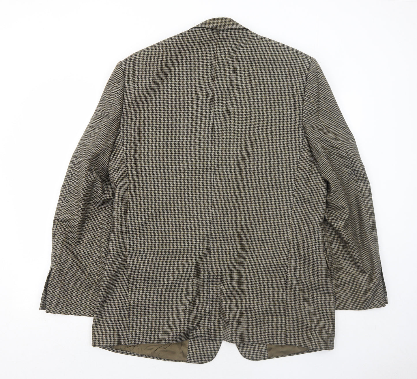 Brook Taverner Mens Green Geometric Polyester Jacket Blazer Size 42 Regular