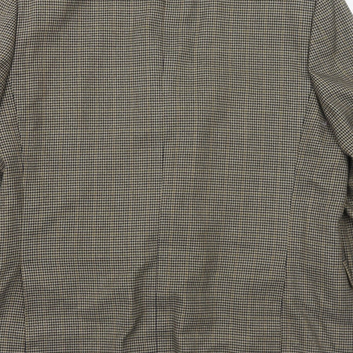 Brook Taverner Mens Green Geometric Polyester Jacket Blazer Size 42 Regular