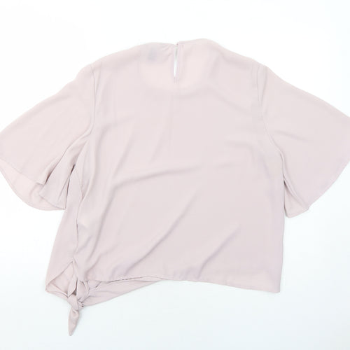 New Look Womens Purple Polyester Basic Blouse Size 14 Round Neck