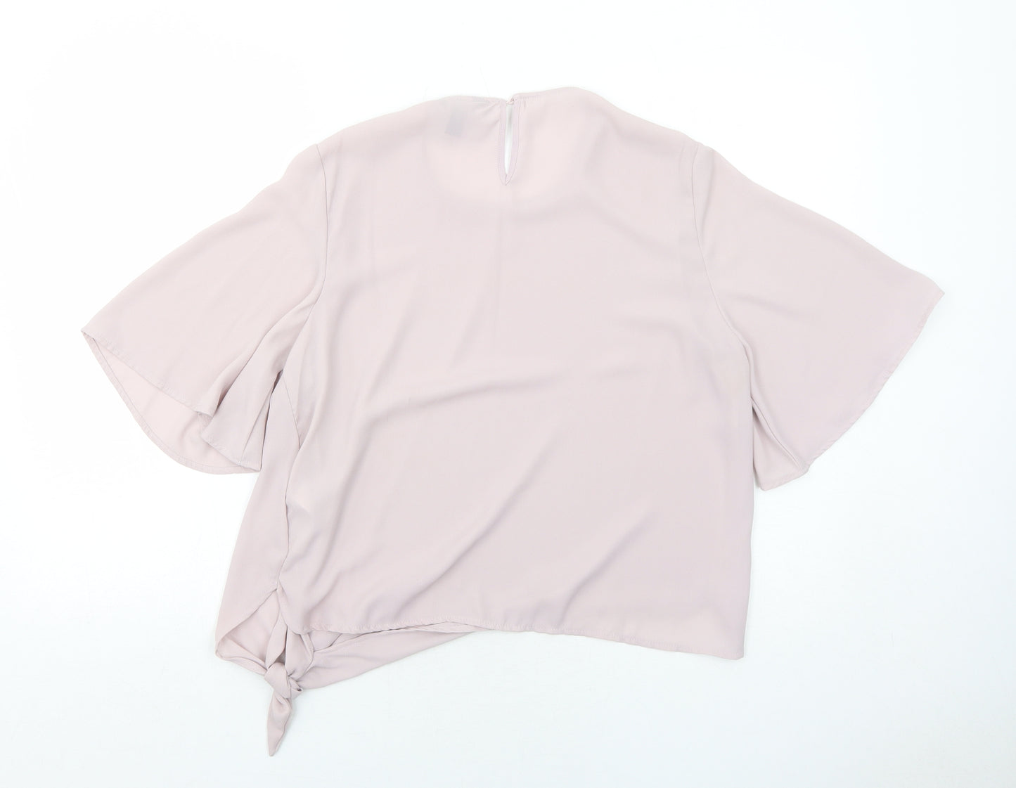 New Look Womens Purple Polyester Basic Blouse Size 14 Round Neck