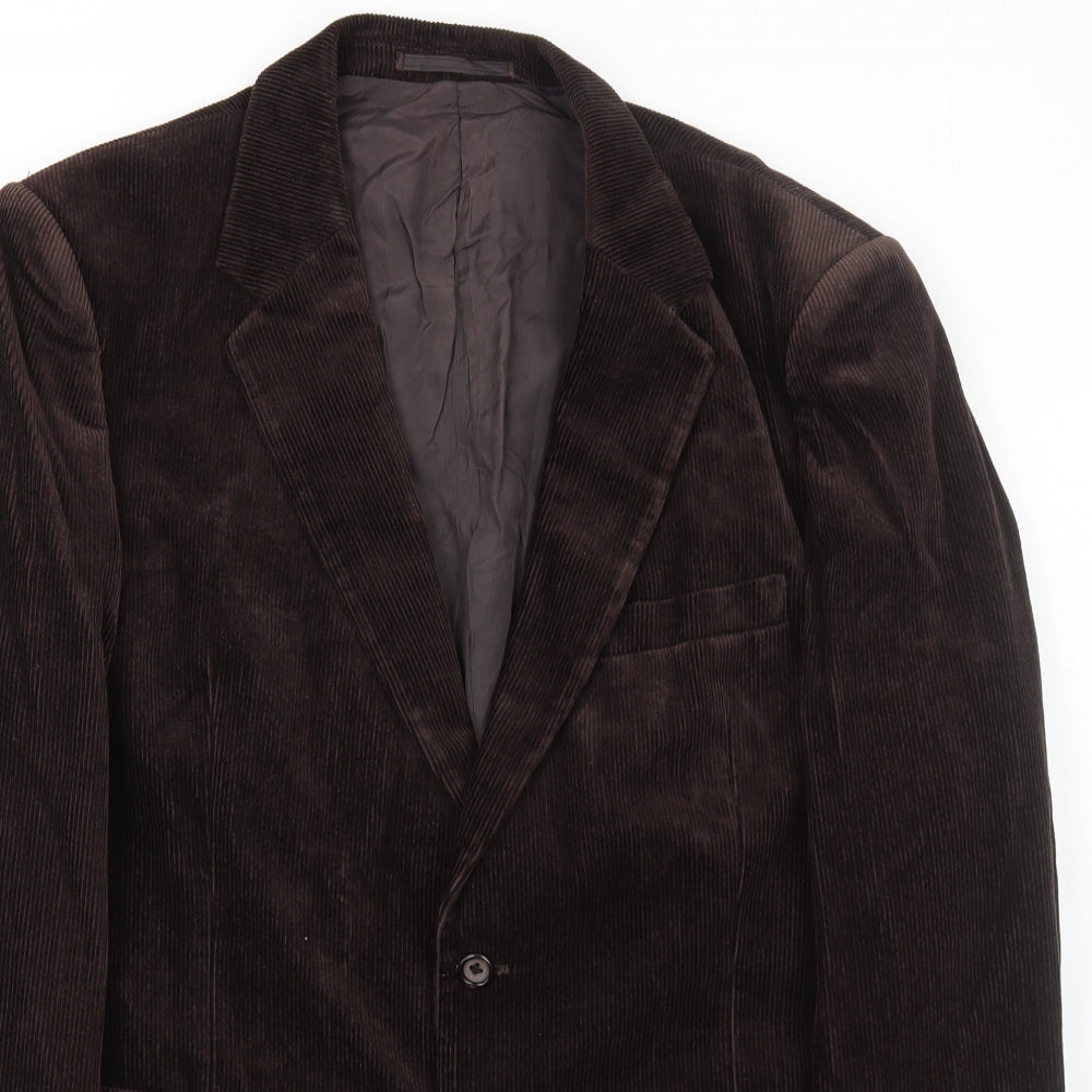 Marks and Spencer Mens Brown Cotton Jacket Blazer Size 42 Regular