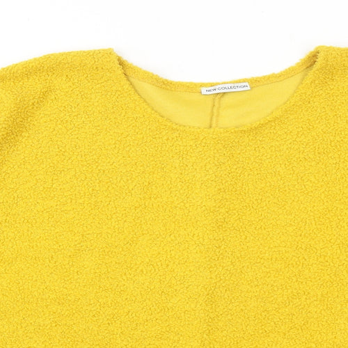 New Collection Womens Yellow Round Neck Polyester Pullover Jumper Size 8