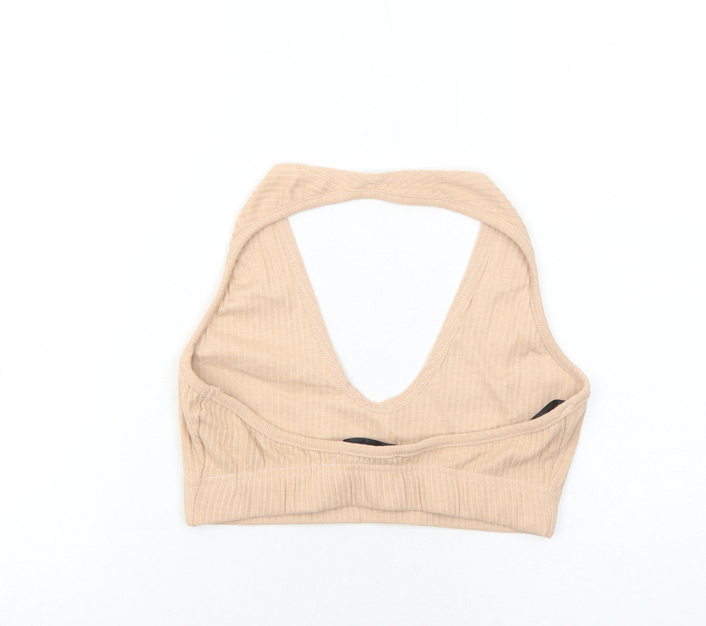 Missguided Womens Beige Polyester Cropped Tank Size 10 Halter