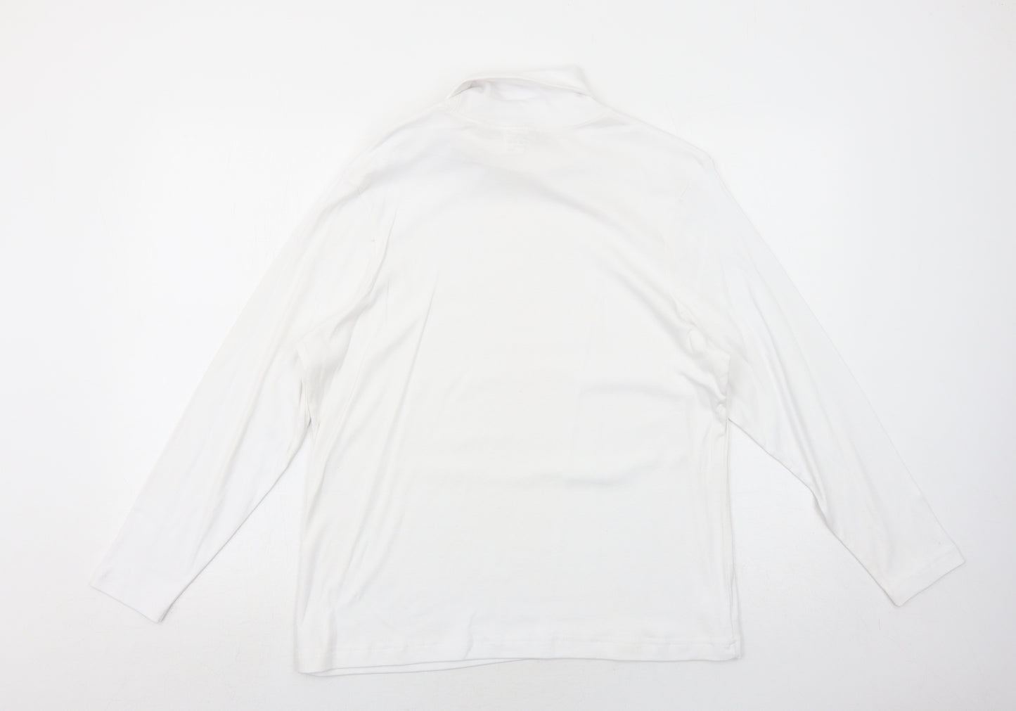 Being Casual Womens White Cotton Basic T-Shirt Size 20 Roll Neck