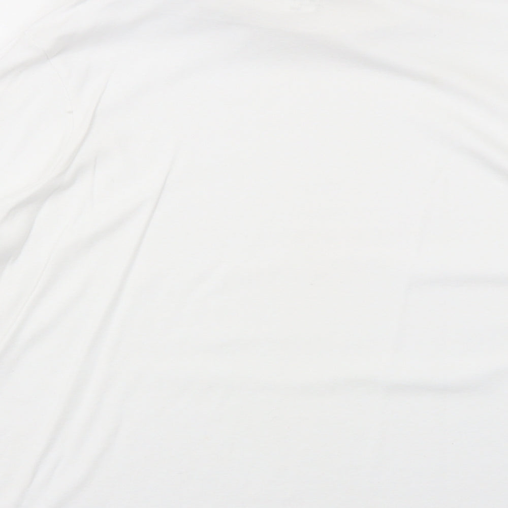 Being Casual Womens White Cotton Basic T-Shirt Size 20 Roll Neck