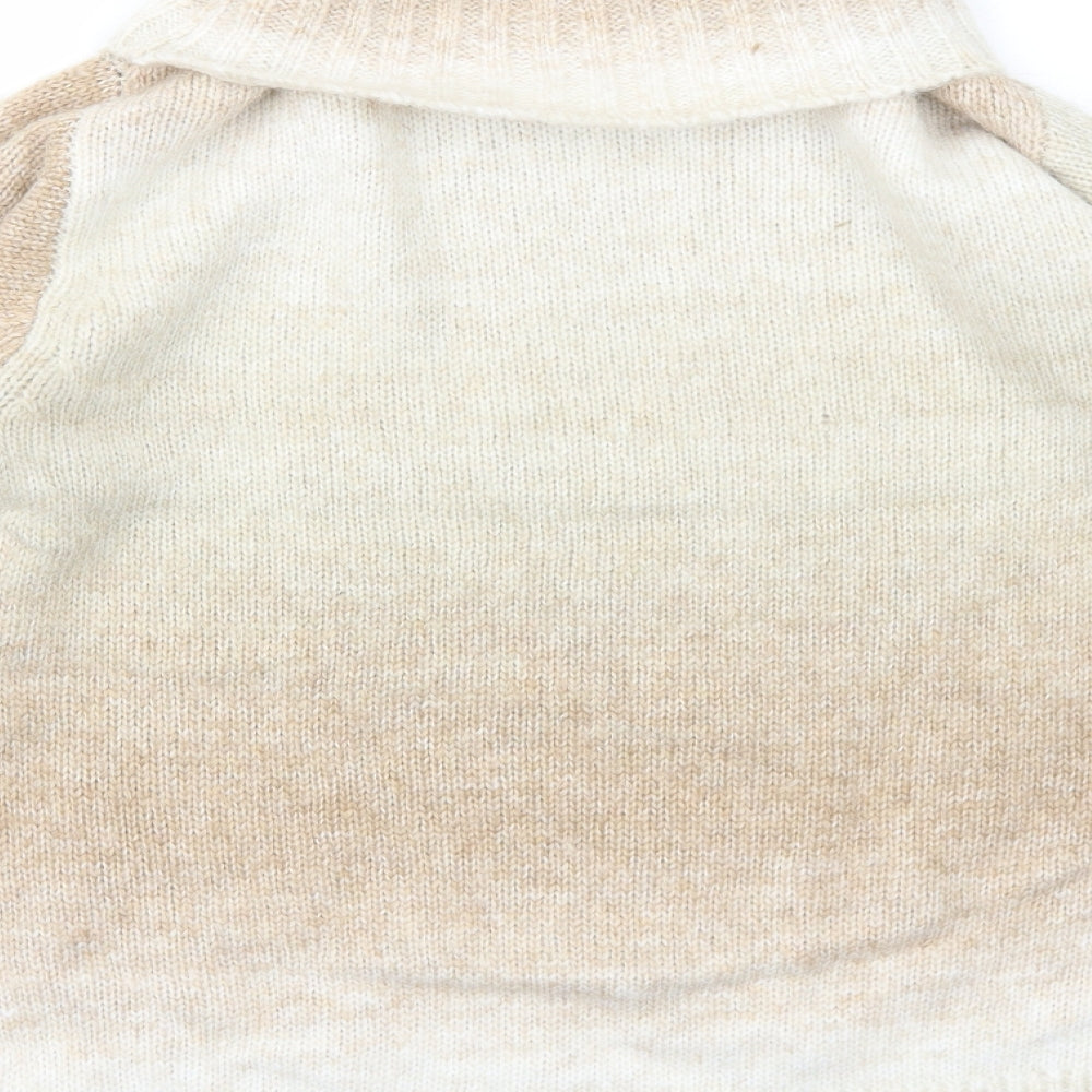 Marks and Spencer Womens Beige Roll Neck Acrylic Pullover Jumper Size XS