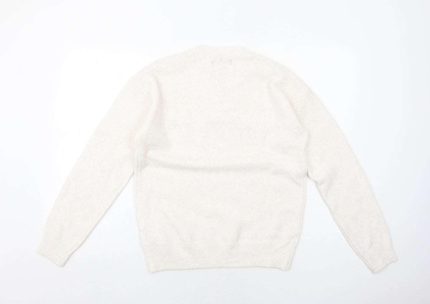 Marks and Spencer Womens Ivory Round Neck Polyester Pullover Jumper Size S - Wish