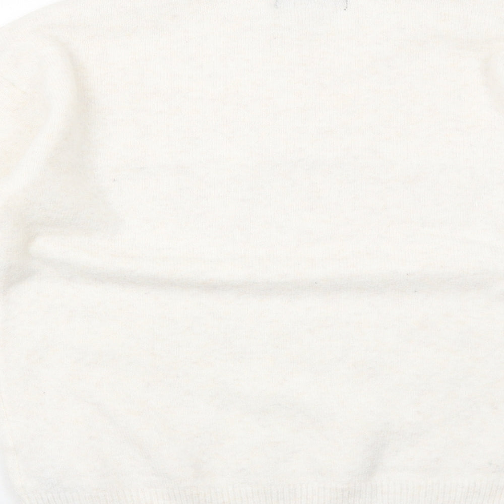 Marks and Spencer Womens Ivory Round Neck Polyester Pullover Jumper Size S - Wish