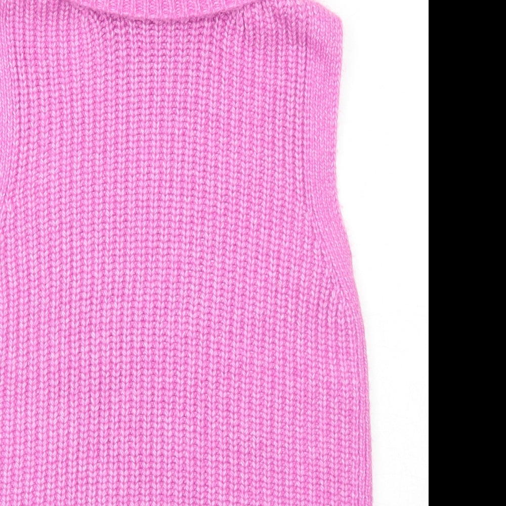 Marks and Spencer Womens Purple Roll Neck Polyester Pullover Jumper Size XS