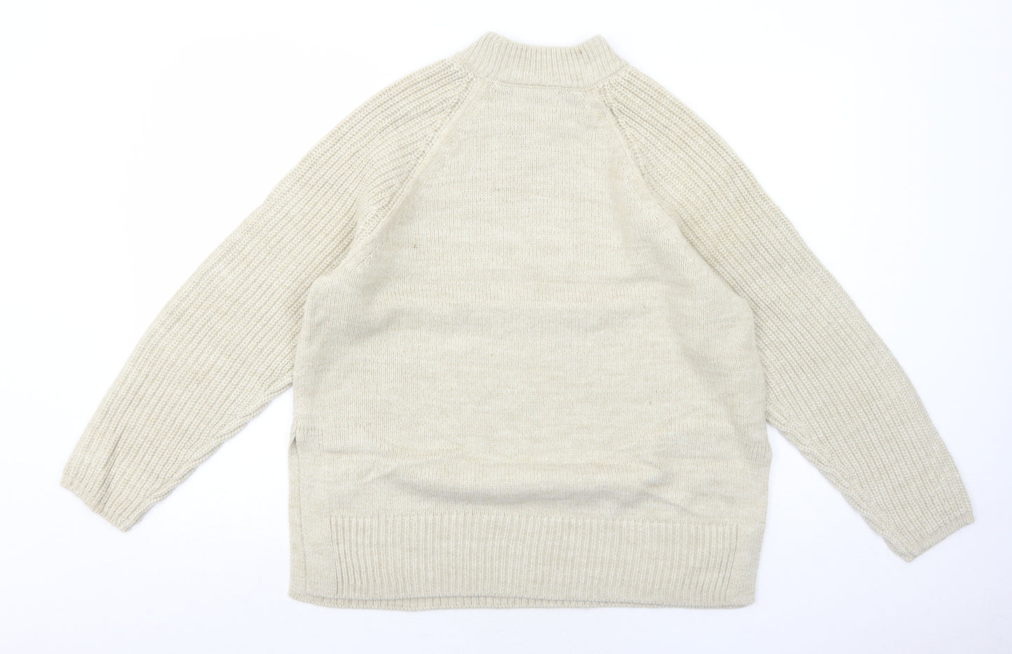 Marks and Spencer Womens Beige Round Neck Acrylic Pullover Jumper Size M