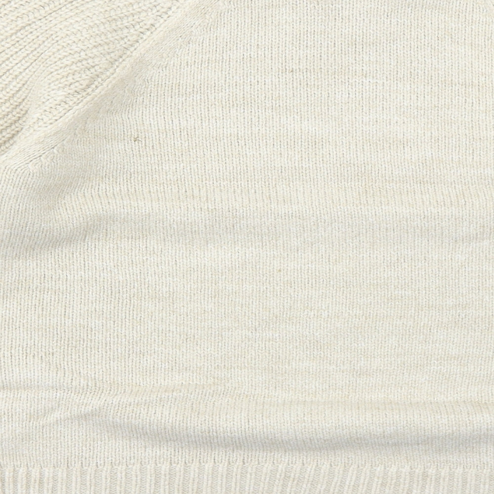 Marks and Spencer Womens Beige Round Neck Acrylic Pullover Jumper Size M