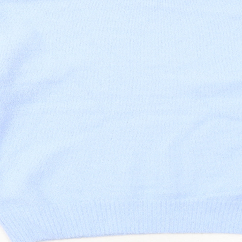 Marks and Spencer Girls Blue Round Neck Polyamide Pullover Jumper Size 13-14 Years Pullover