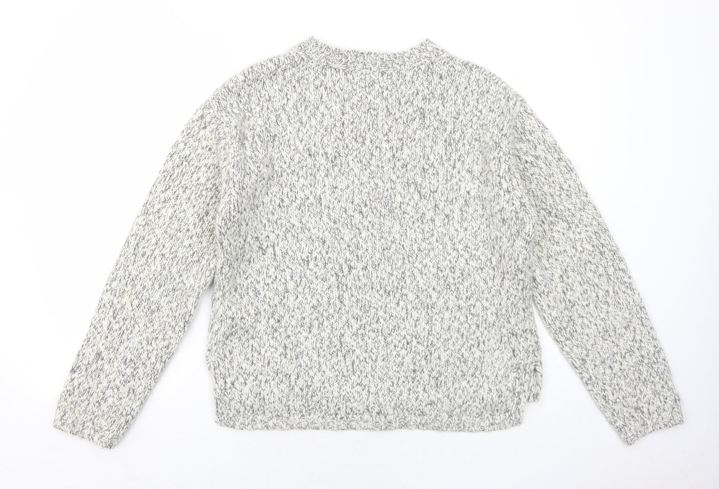 Marks and Spencer Womens Grey Round Neck Polyester Pullover Jumper Size M