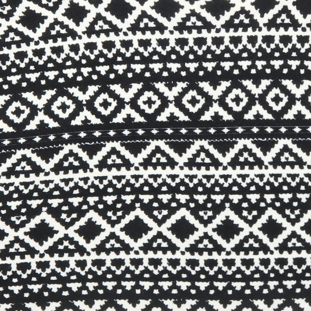 Marks and Spencer Womens Black Round Neck Geometric Acrylic Pullover Jumper Size 16