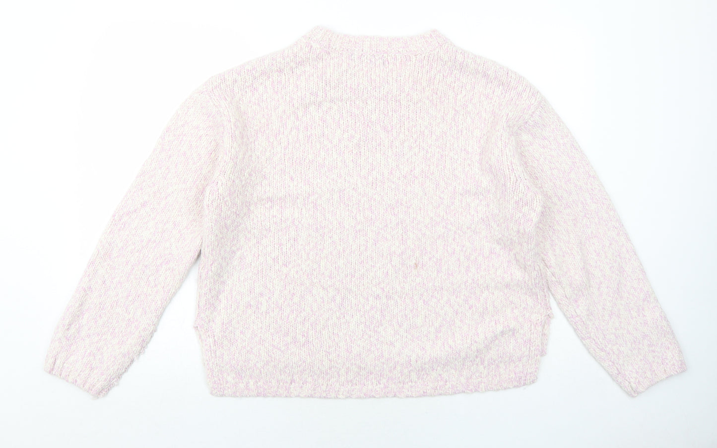 Marks and Spencer Womens Pink Round Neck Polyester Pullover Jumper Size L