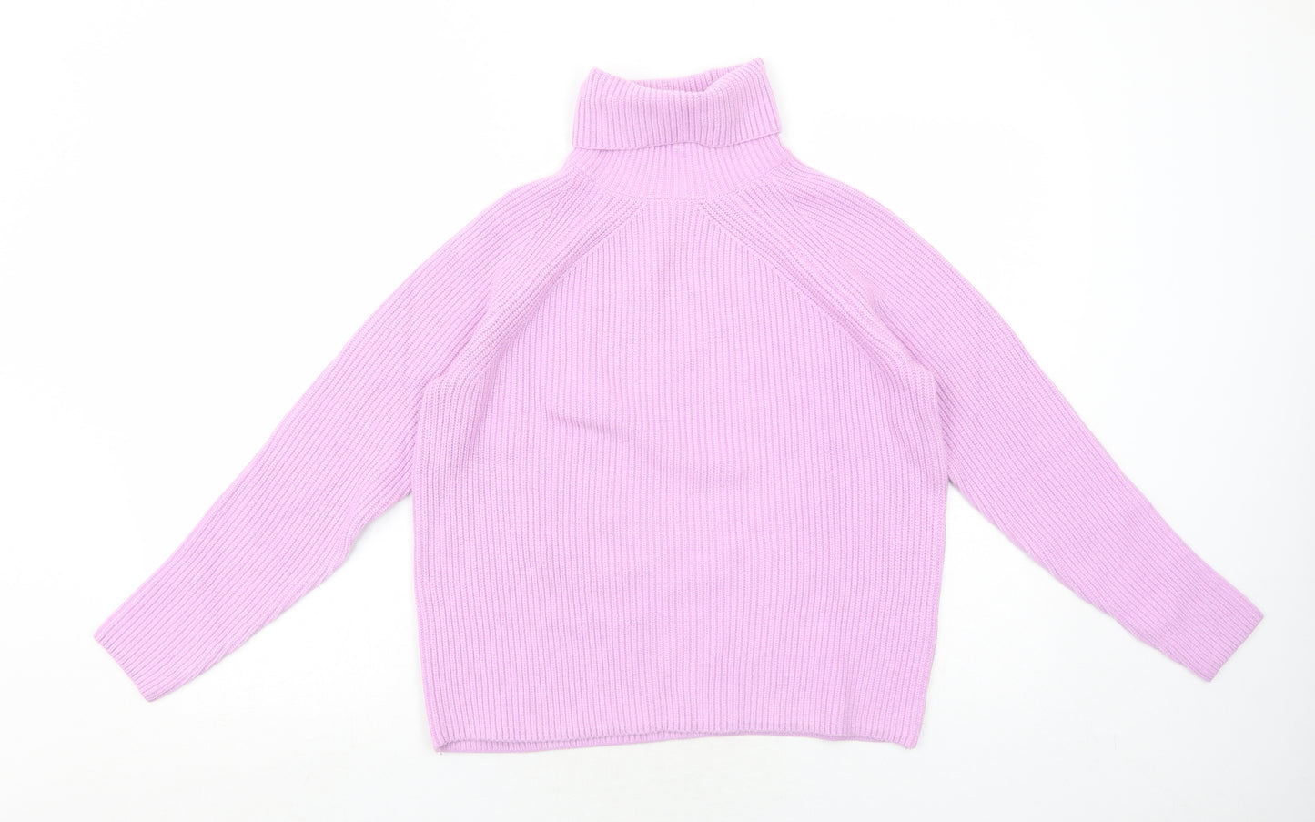 Marks and Spencer Womens Purple Roll Neck Viscose Pullover Jumper Size S