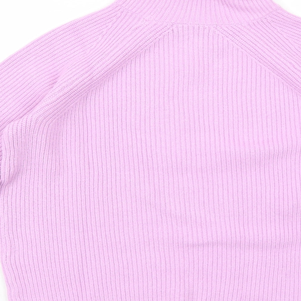 Marks and Spencer Womens Purple Roll Neck Viscose Pullover Jumper Size S