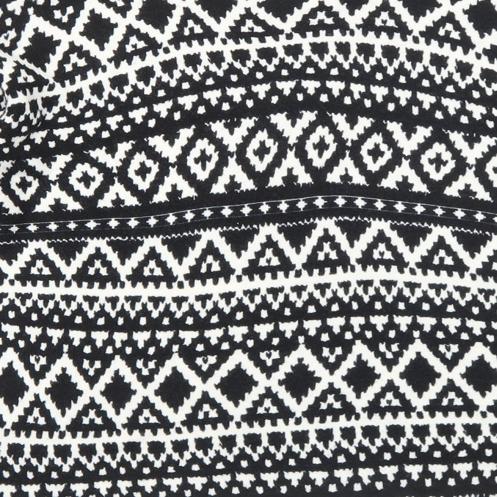 Marks and Spencer Womens Black Round Neck Geometric Acrylic Pullover Jumper Size 10