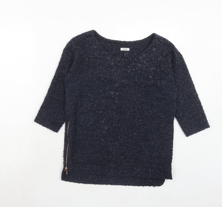NEXT Womens Blue Boat Neck Polyester Pullover Jumper Size 6