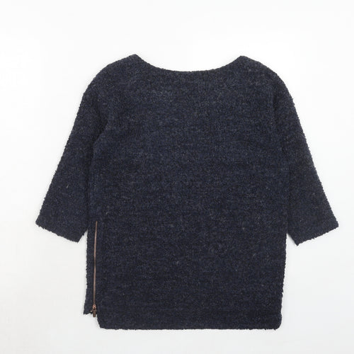 NEXT Womens Blue Boat Neck Polyester Pullover Jumper Size 6