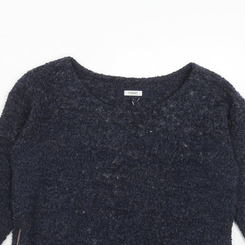 NEXT Womens Blue Boat Neck Polyester Pullover Jumper Size 6