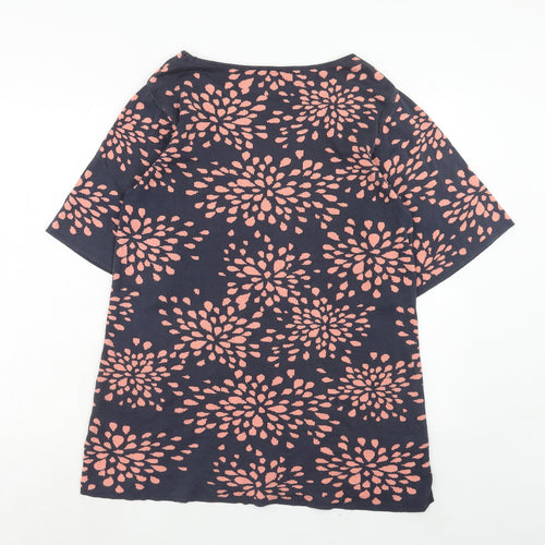 Monsoon Womens Blue Geometric Cotton A-Line Size 12 Round Neck Pullover