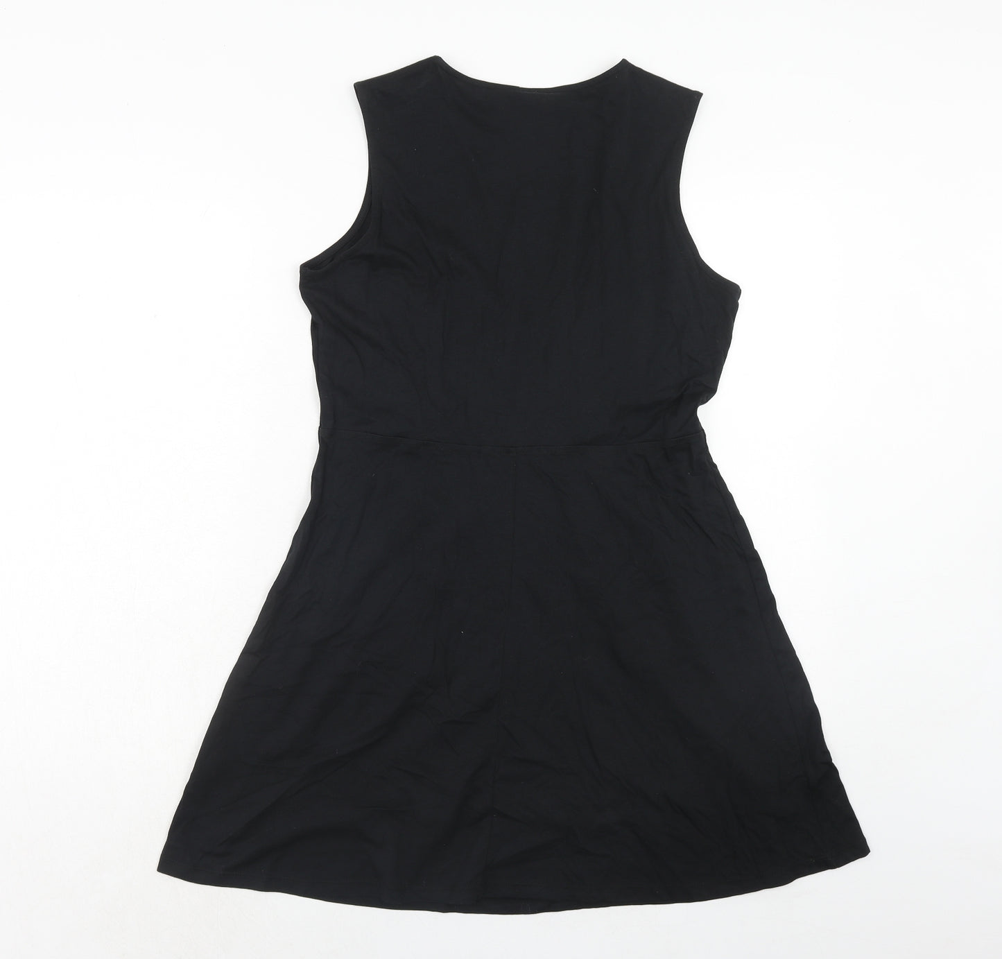 Marks and Spencer Womens Black Cotton Fit & Flare Size 12 Round Neck Pullover