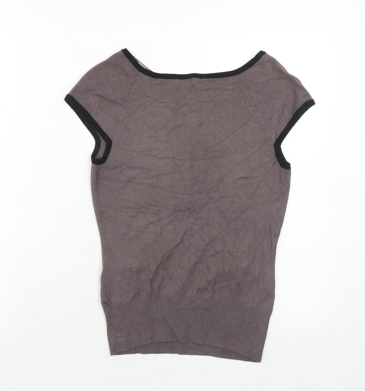 H&M Womens Grey Boat Neck Viscose Pullover Jumper Size XS