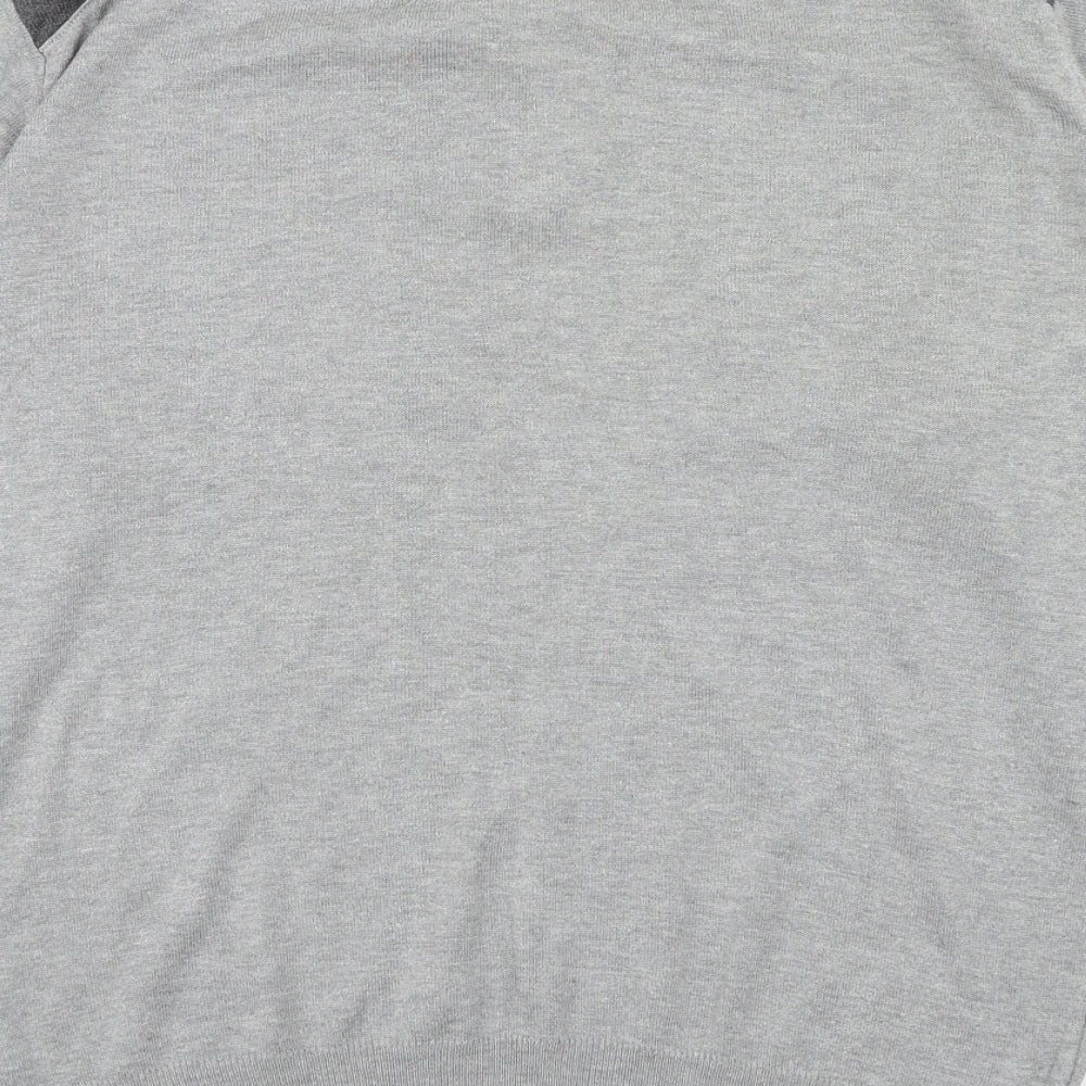 McKenzie Mens Grey Round Neck Cotton Pullover Jumper Size L Long Sleeve