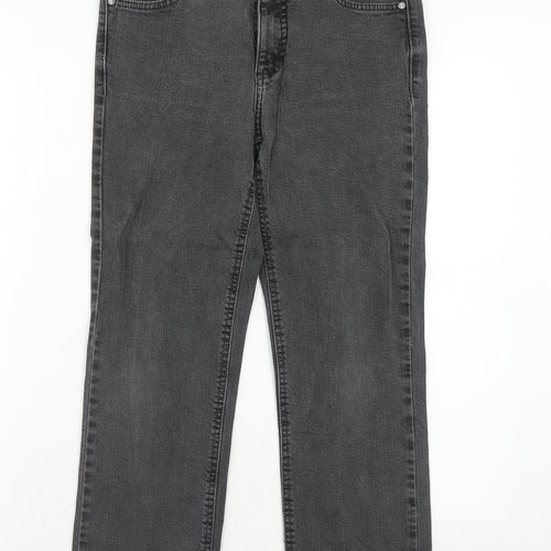 Yessica Womens Black Cotton Straight Jeans Size 10 Regular Zip