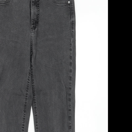 Yessica Womens Black Cotton Straight Jeans Size 10 Regular Zip