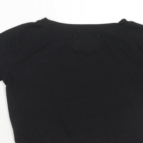 Pink Soda Womens Black Polyester Basic T-Shirt Size 6 Round Neck - Pink Soda