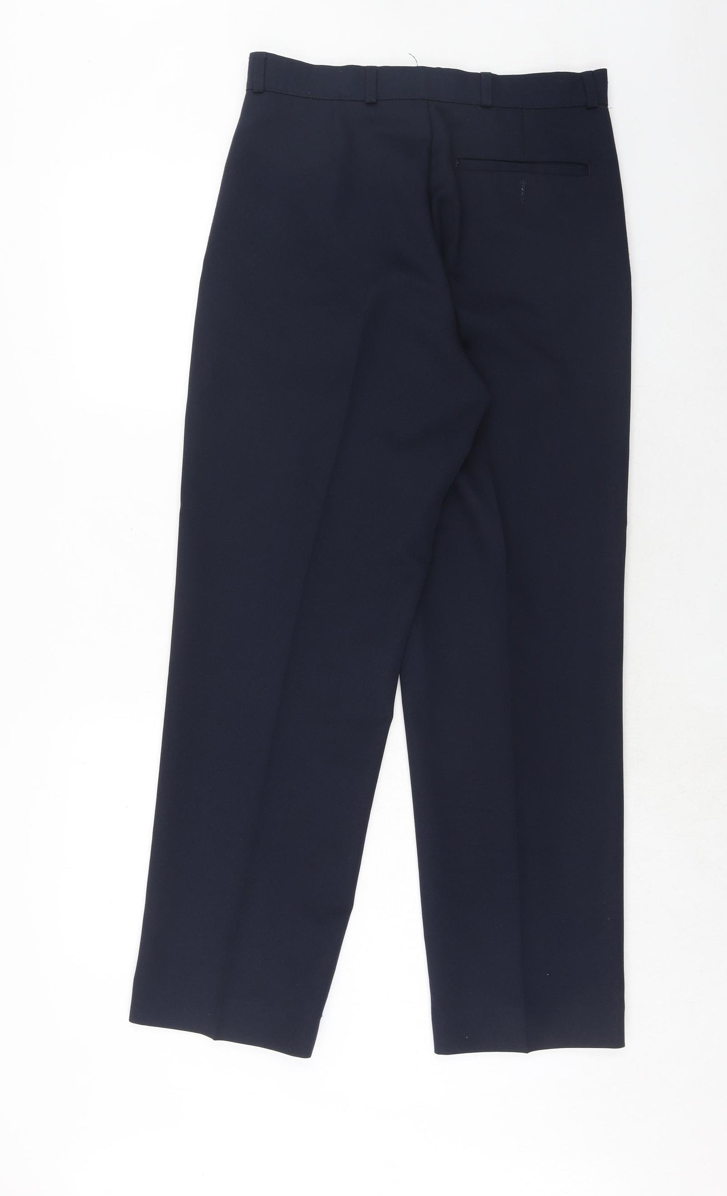 BHS Mens Blue Polyester Dress Pants Trousers Size 30 in L31 in Regular Hook & Eye