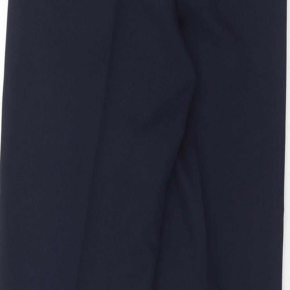 BHS Mens Blue Polyester Dress Pants Trousers Size 30 in L31 in Regular Hook & Eye