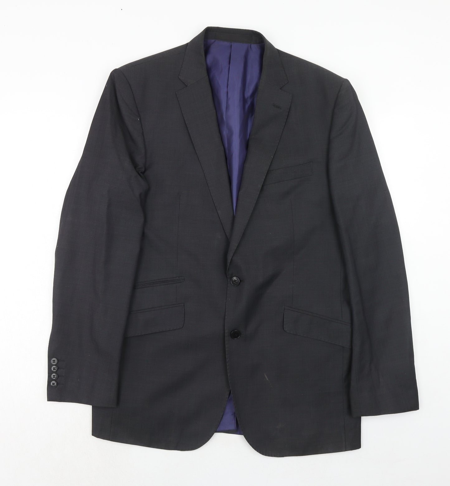 Autograph Mens Grey Polyester Jacket Suit Jacket Size 42 Regular