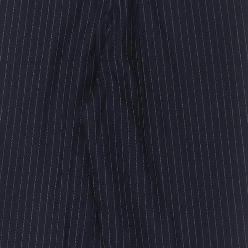 THE LABEL Mens Blue Striped Wool Dress Pants Trousers Size 34 in Regular Hook & Eye